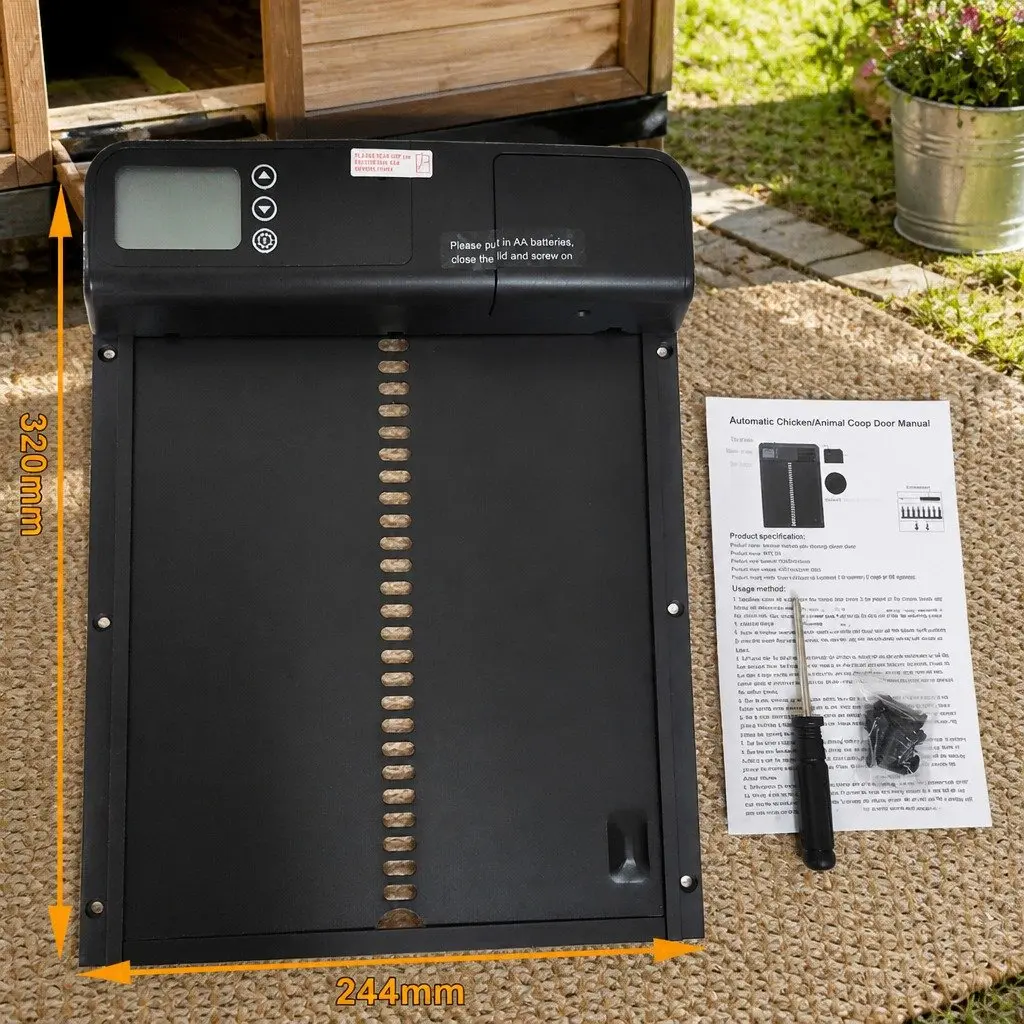 Automatic Chicken Coop Door with Smart Timer LCD Screen Anti-Pinch Safety