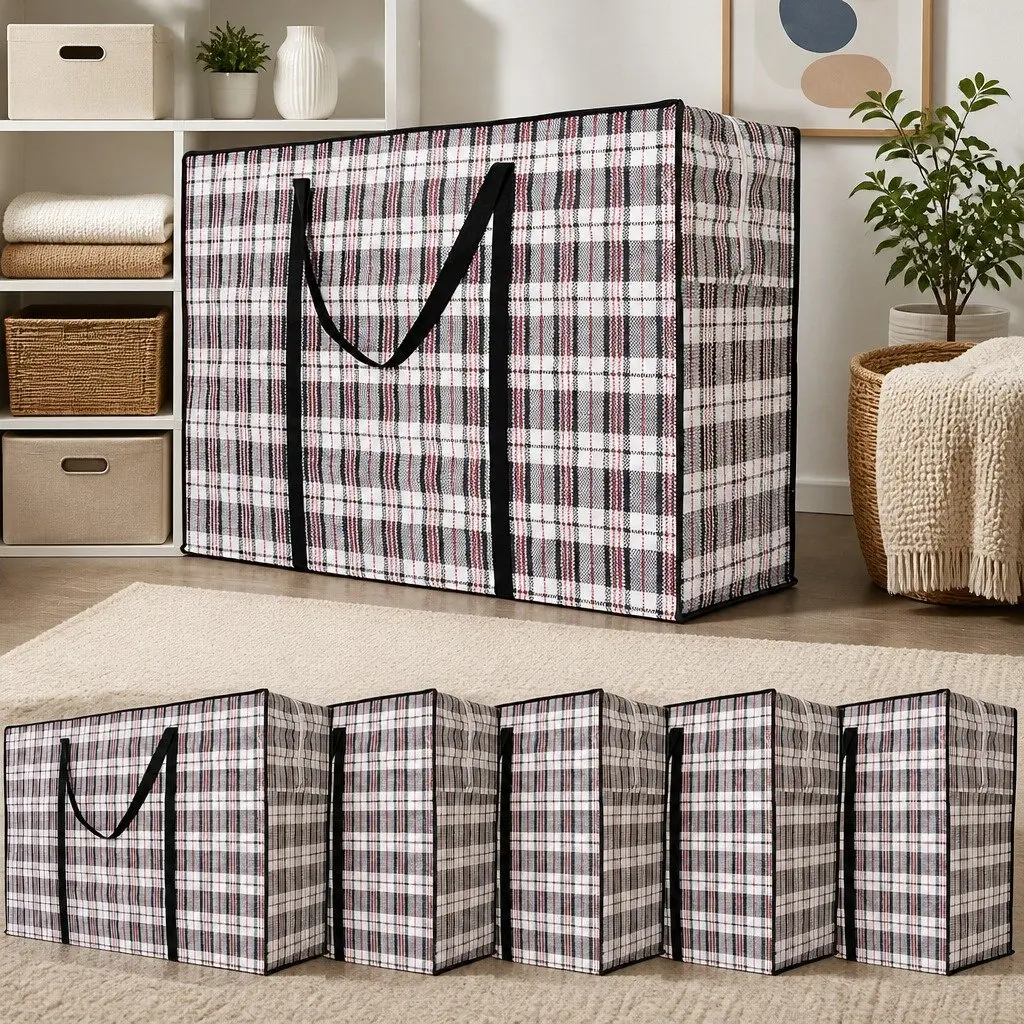Storage Bags Large Zipper Handles 80 x 55 x 25 cm 6 Pack Moving Organizer Travel