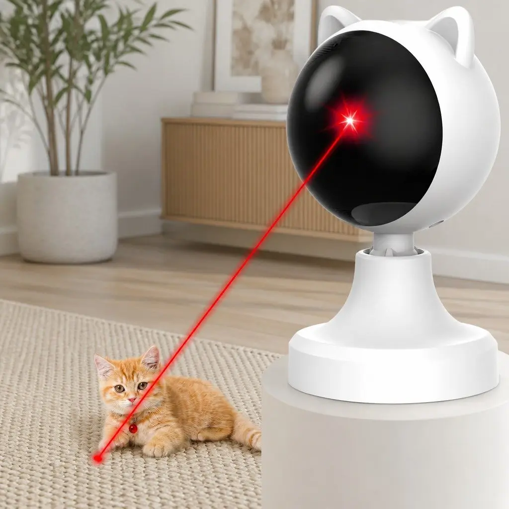 Cat Interactive Laser Toy USB Rechargeable Adjustable Angle 2 Speed Modes
