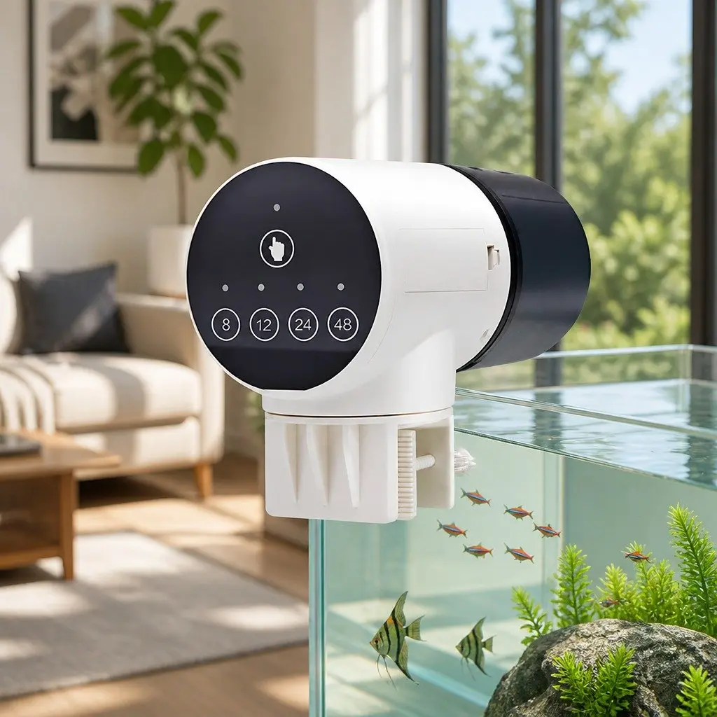 Aquarium Tank Automatic Feeder Rechargeable Moistureproof 11x6x15cm