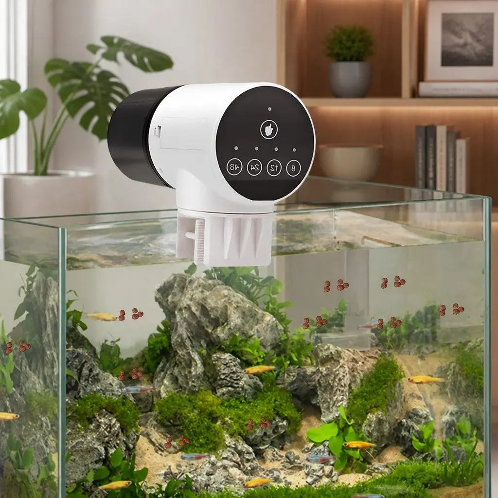 Aquarium Tank Automatic Feeder Rechargeable Moistureproof 11x6x15cm