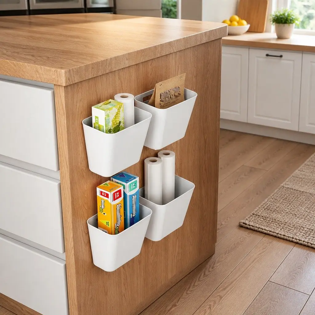 Self-Adhesive Wall Storage Box Set Compact 4-Pack 15 x 11 x 6 cm