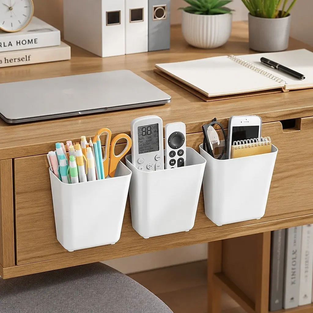 Self-Adhesive Wall Storage Box Set Compact 4-Pack 15 x 11 x 6 cm