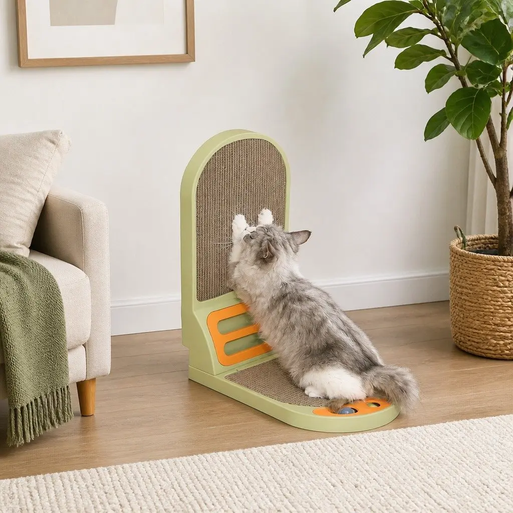 L-Shaped Cat Scratching Board Vertical Durable Corrugated Cardboard 42 x 58 x 27 cm