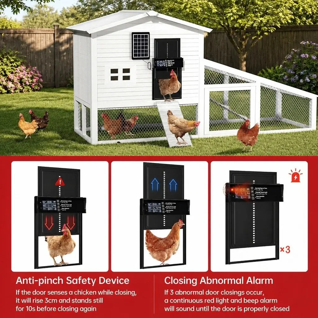 Automatic Chicken Coop Door Solar Powered 33 x 4 x 25 cm