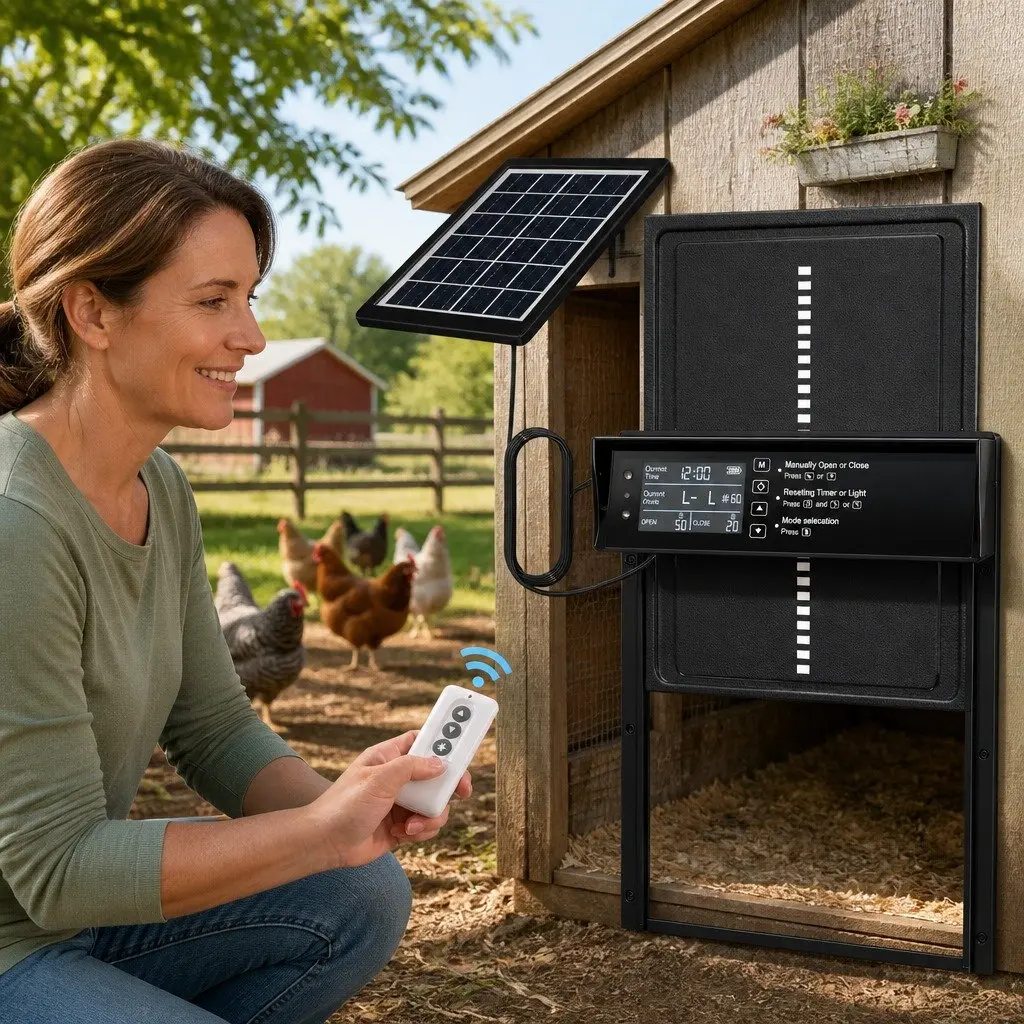 Automatic Chicken Coop Door Solar Powered 33 x 4 x 25 cm