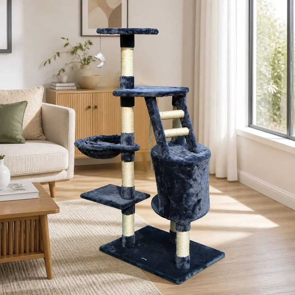 Cat Tree 120cm Indoor Cats Condo Hammock Plush Perch Scratching Posts Kittens