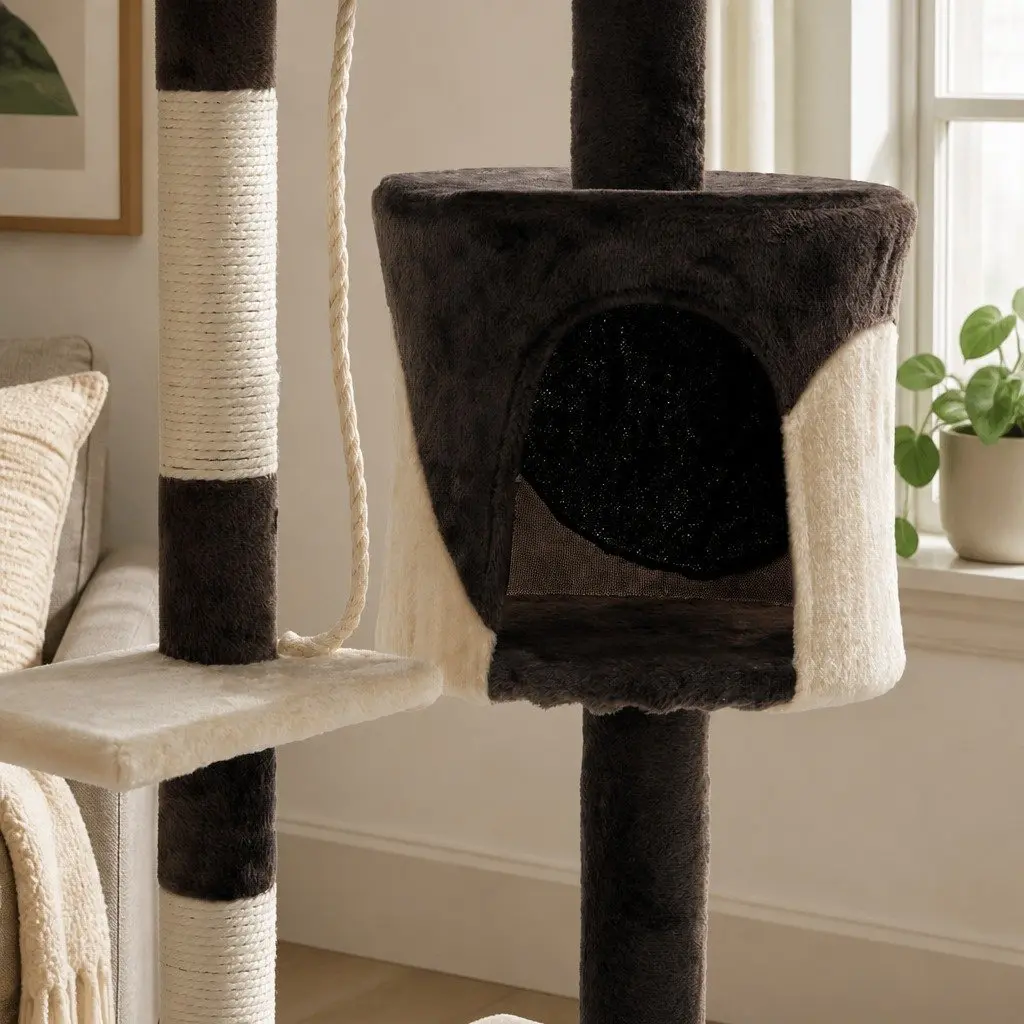 Cat Tree Multi-Level 140cm Plush Perch Sisal Scratching Posts Condo