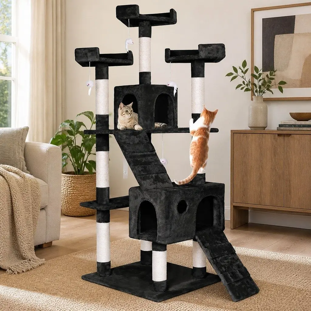 Cat Tree Tower Multi-Level 180cm Indoor Climbing Scratching Posts Condos