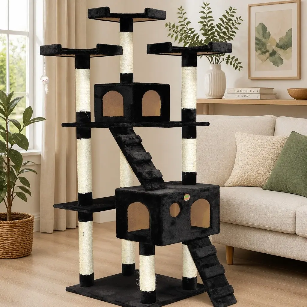 Cat Tree Tower Multi-Level 180cm Indoor Climbing Scratching Posts Condos