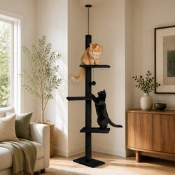 Floor to Ceiling Cat Tree Tower Adjustable Height 230-286cm Indoor Cats 4