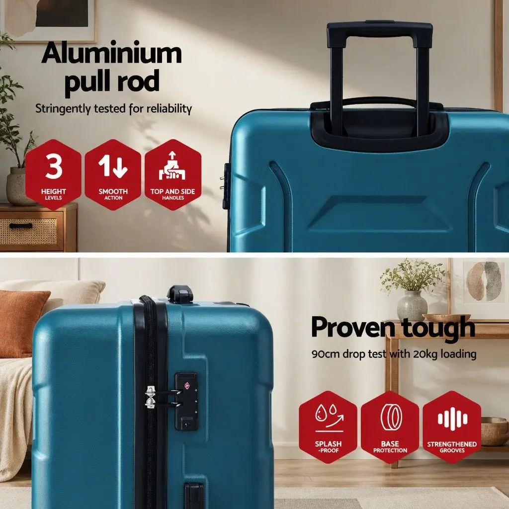 28" Luggage Suitcase Hard Case Lightweight Teal