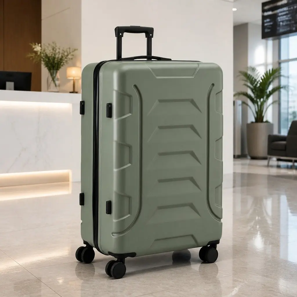 Luggage Suitcase Set 3pcs Trolley Case Hard Shell TSA Lock Travel Bag Grey Green