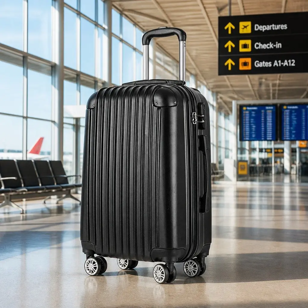 24 Inch Hard Shell Luggage Suitcase with TSA Lock Black