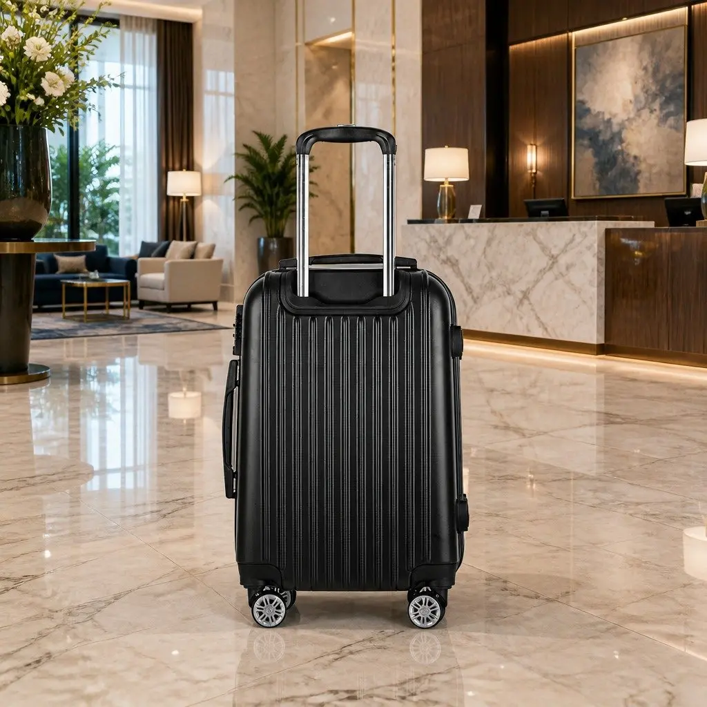 28 Inch Hard Shell Luggage Black Carry On Suitcase Spinner Wheels