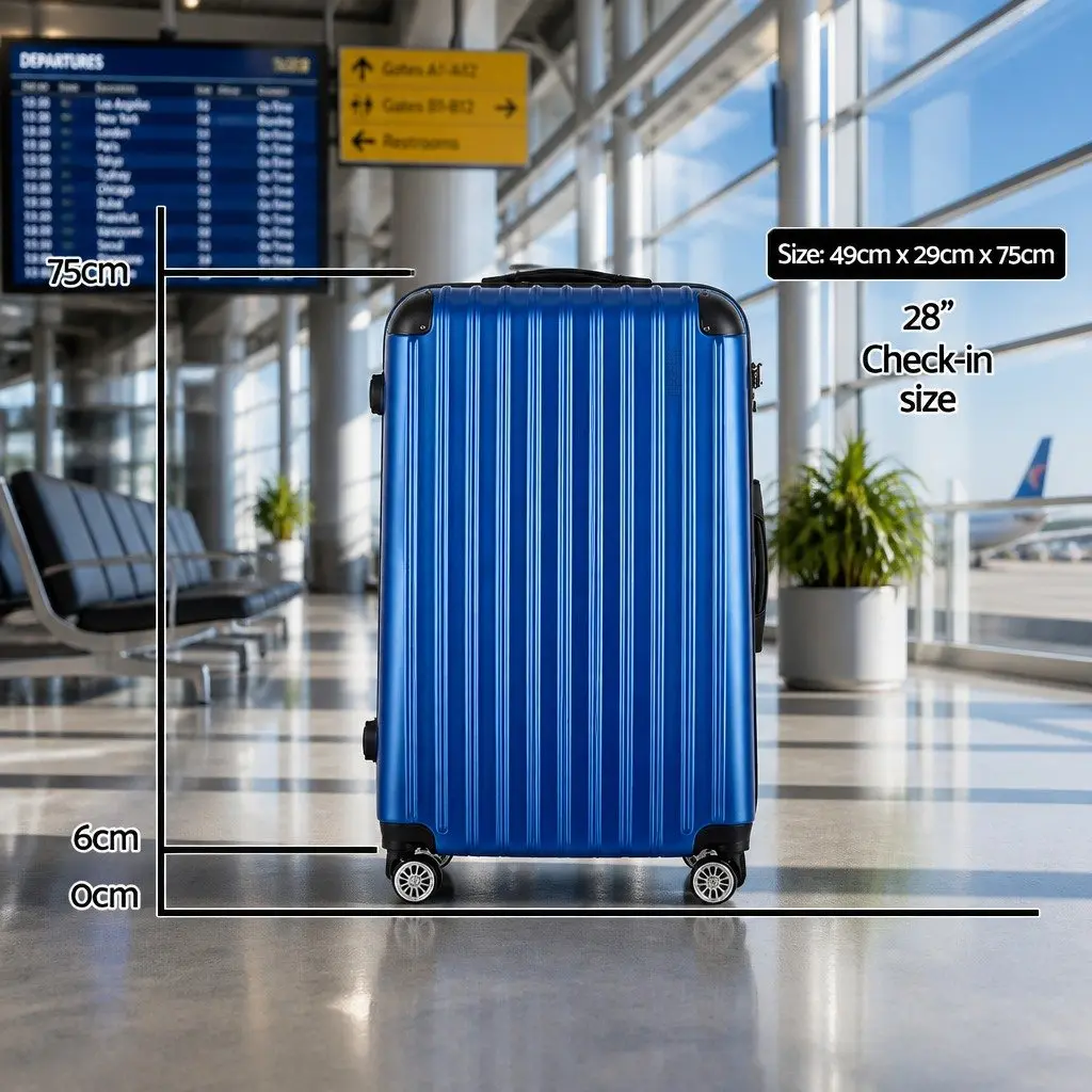 28 Inch Luggage Hard Shell Suitcase TSA Lock Spinner Wheels Carry On Travel