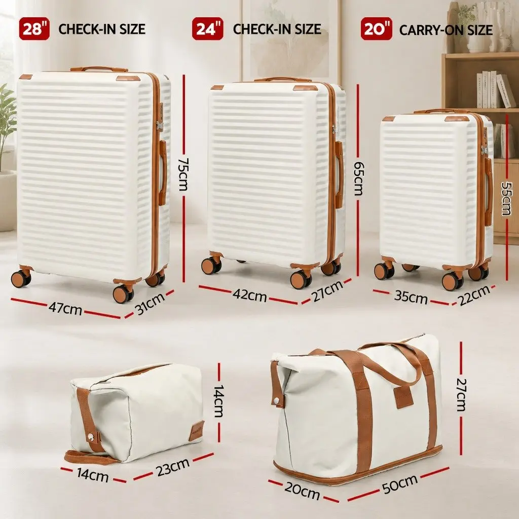 5pcs Luggage Suitcase Set Hard Shell Trolley Travel Case TSA Lock Lightweight