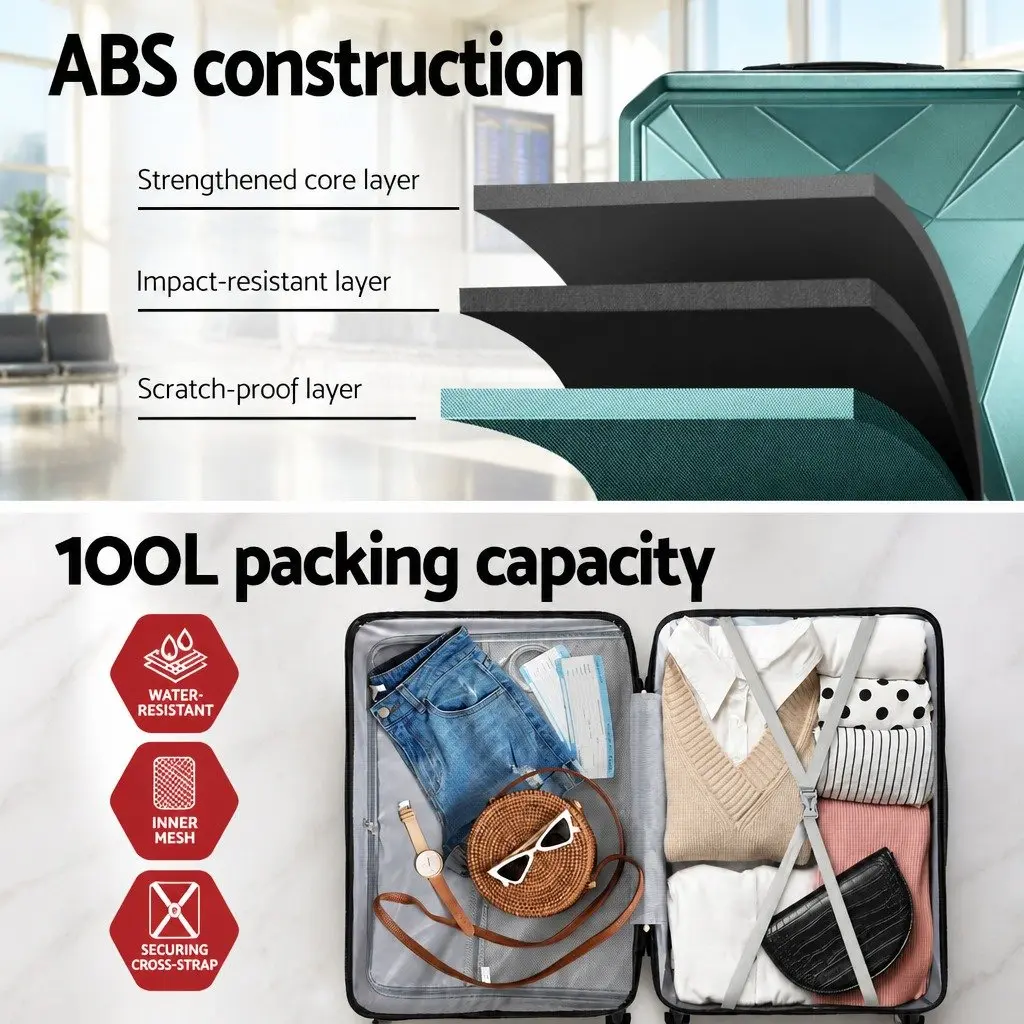 Luggage Suitcase 28-inch Hard Shell Travel Case with TSA Lock Spinner Wheels