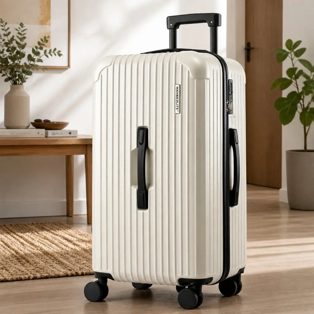 28" Trunk Luggage Suitcase Hard Shell Travel Case 5 Wheels USB Type-C Port Lock