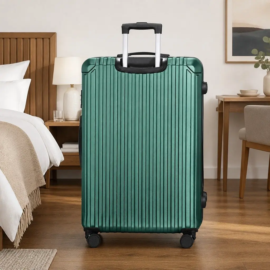 28'' Hard Shell Luggage Suitcase TSA Carry On Travel Case Spinner Wheels Green