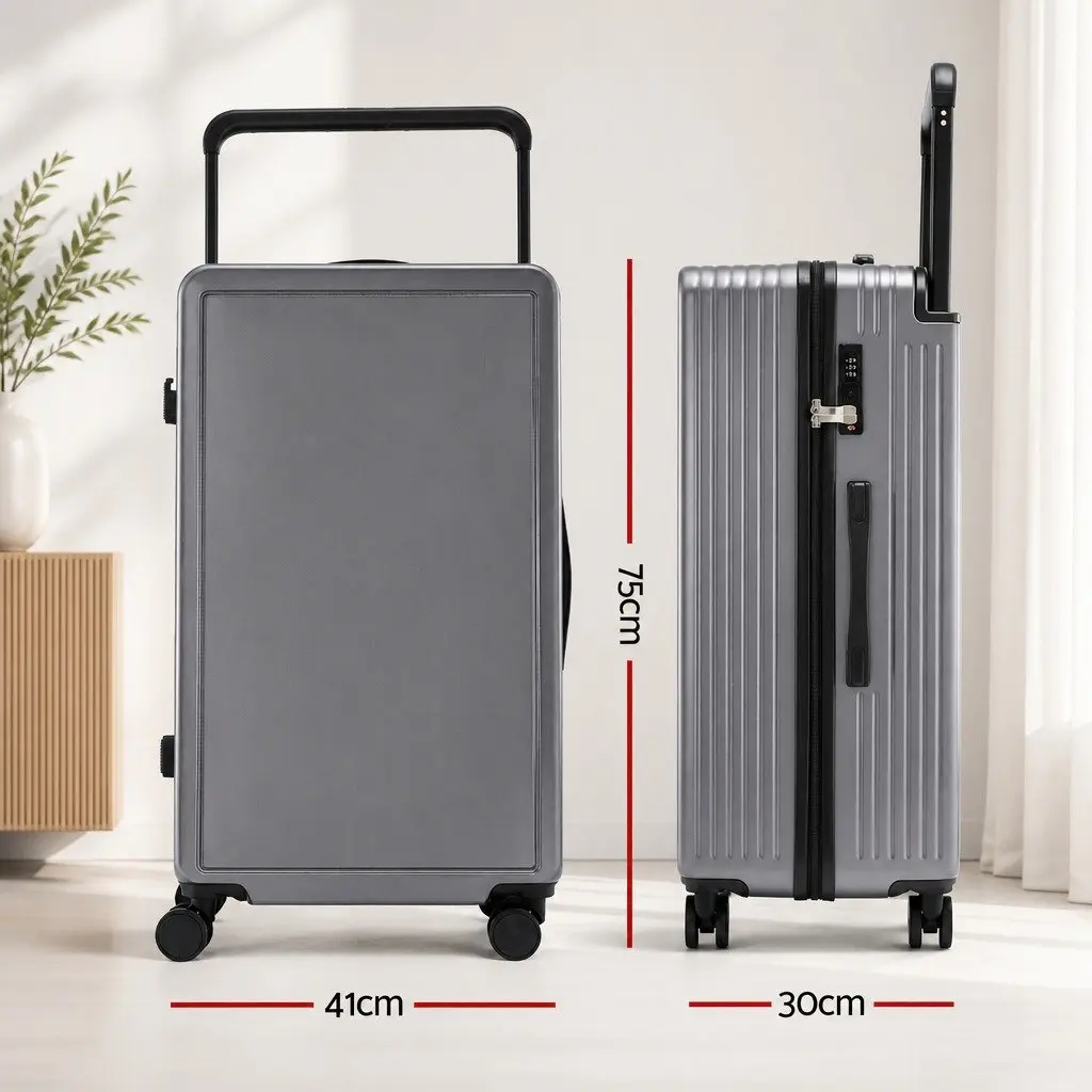 28" Suitcase Wide Handle Luggage Hard Case Travel TSA Lock Anthracite Grey