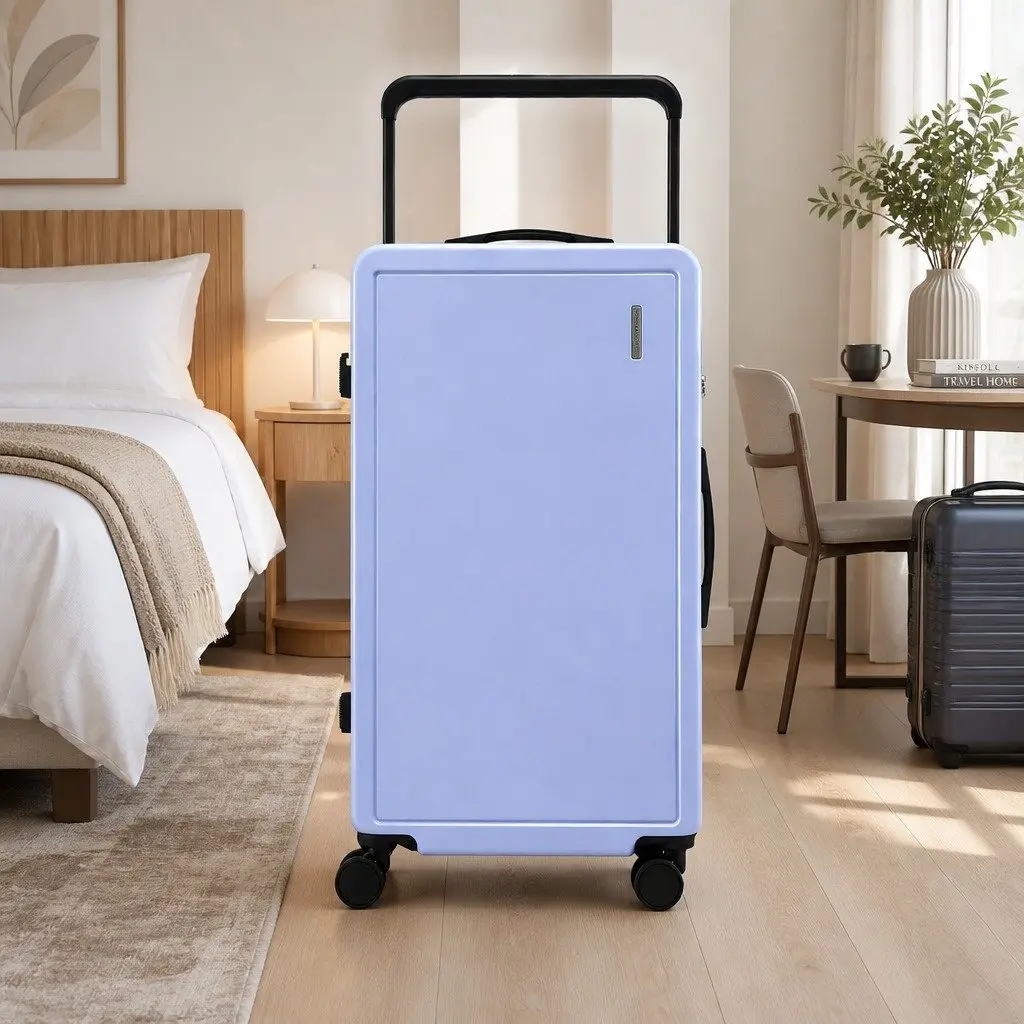 28" Suitcase Wide Handle Luggage Travel Trolley Case Light Blue