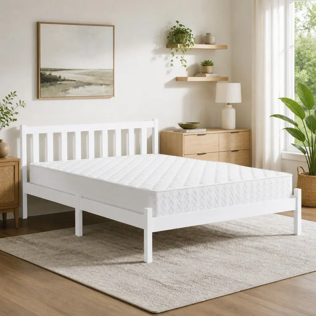 Double Mattress and Wooden Frame Set