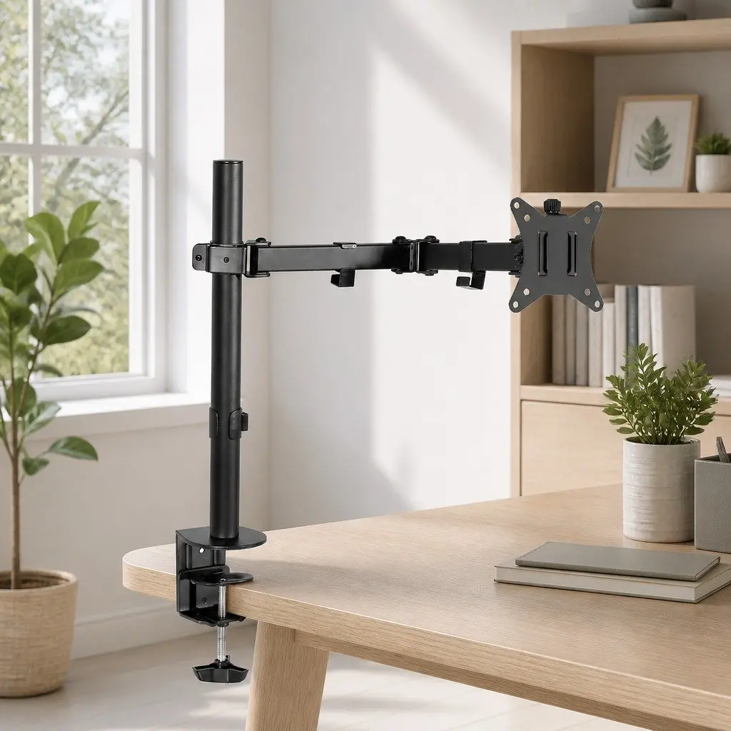 Single Monitor Arm Desk Mount Adjustable Height 32 inch