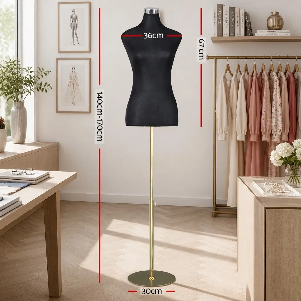 Female Dressmaking Mannequin Torso Tailor Display Model Adjustable Height