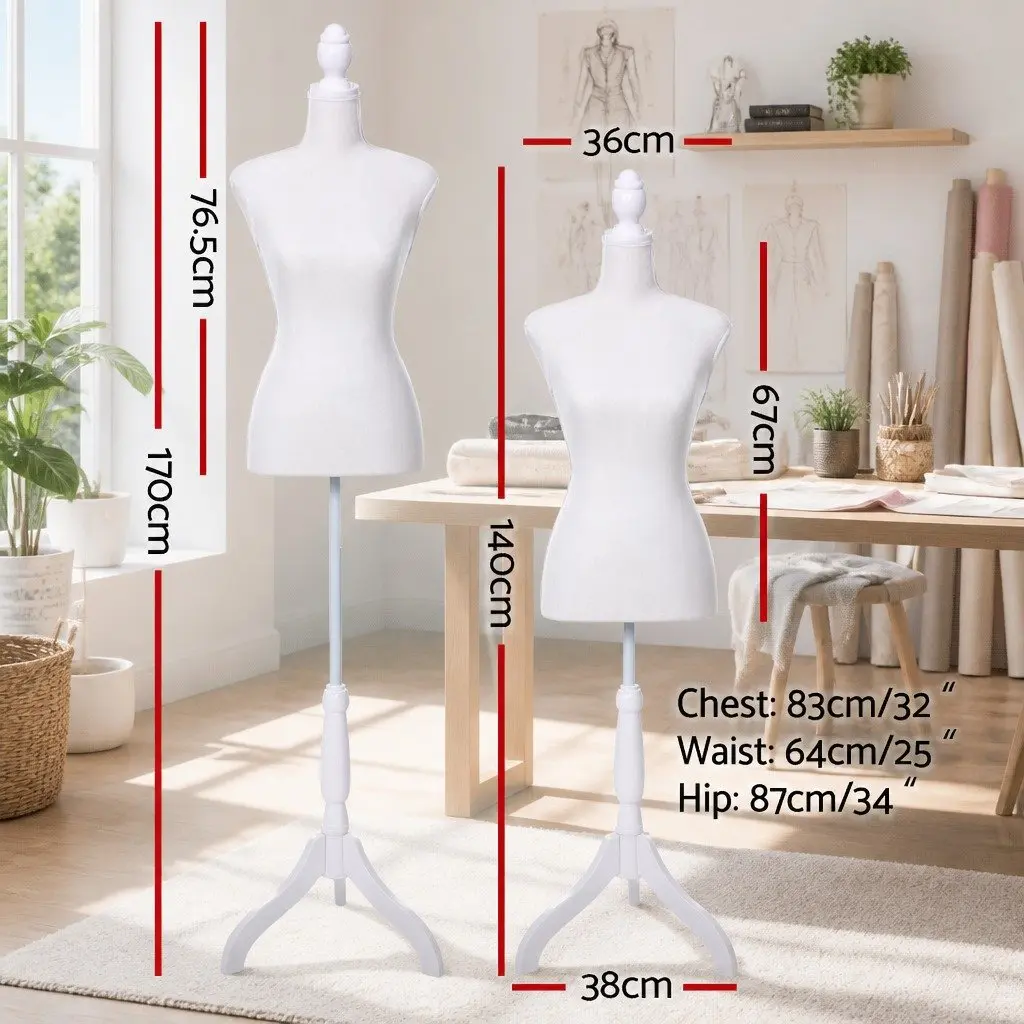 Dressmaking Mannequin Pinnable Canvas 170cm Adjustable Height