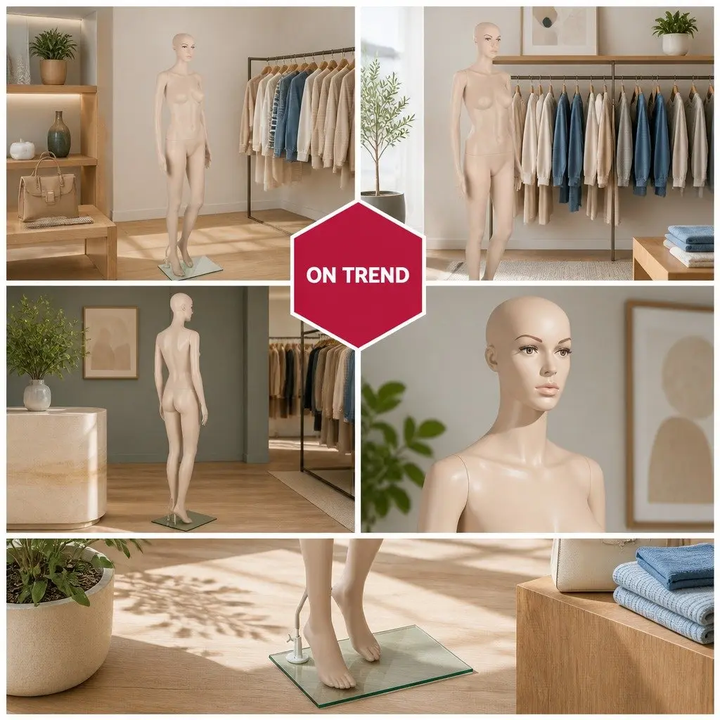 Female Mannequin Full Body Adjustable Head Arms 175cm Skin Colour Retail Display