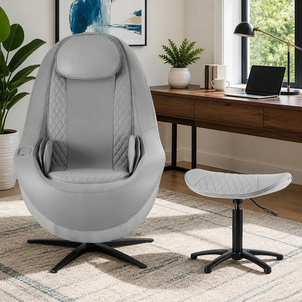 Massage Chair Electric Recliner 3D Roller Grey Home Spa Therapeutic Recline