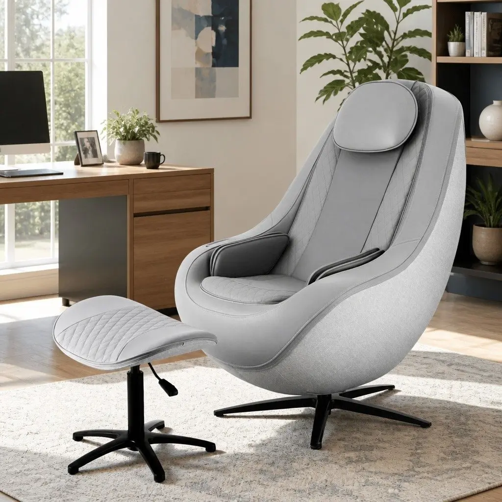 Massage Chair Electric Recliner 3D Roller Grey Home Spa Therapeutic Recline