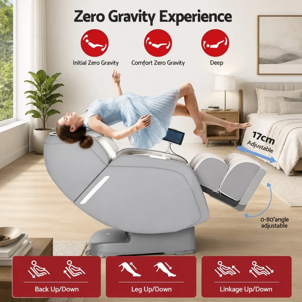 4D Massage Chair Recliner Full Body SL-Track Zero Gravity AI Body Scan Electric 130cm
