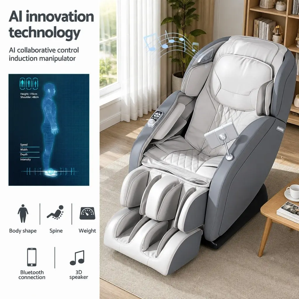4D Massage Chair Recliner Full Body SL-Track Zero Gravity AI Body Scan Electric 130cm