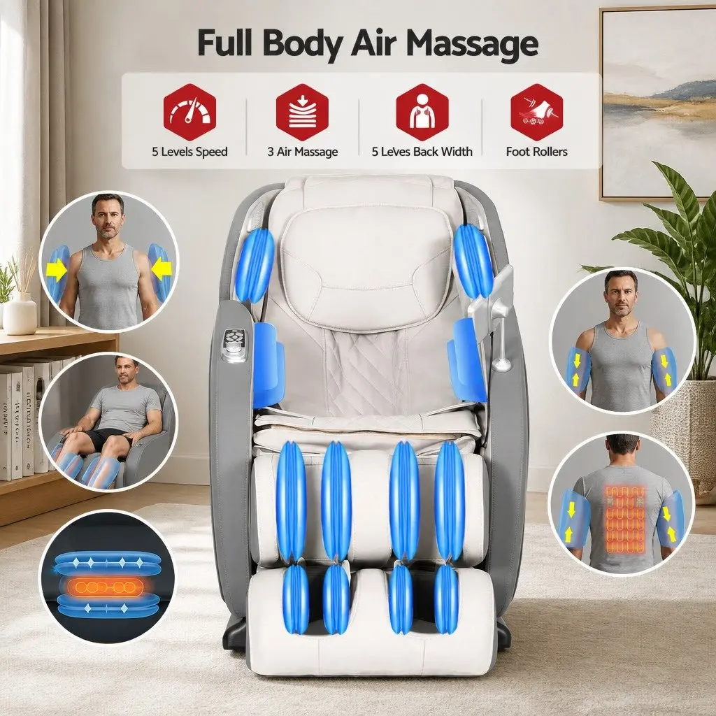 4D Massage Chair Recliner Full Body SL-Track Zero Gravity AI Body Scan Electric 130cm