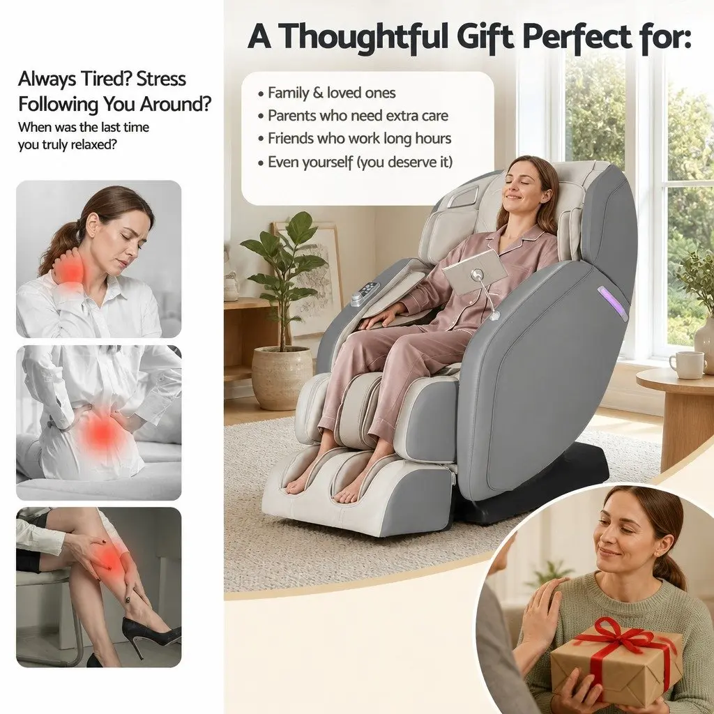 4D Massage Chair Recliner Full Body SL-Track Zero Gravity AI Body Scan Electric 130cm