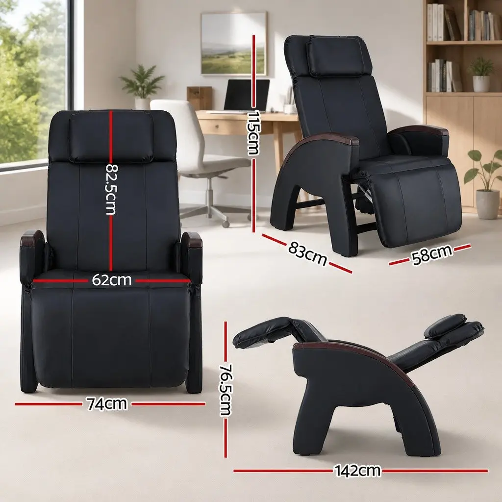 Electric Massage Chair Recliner Zero Gravity 12 Motors Black