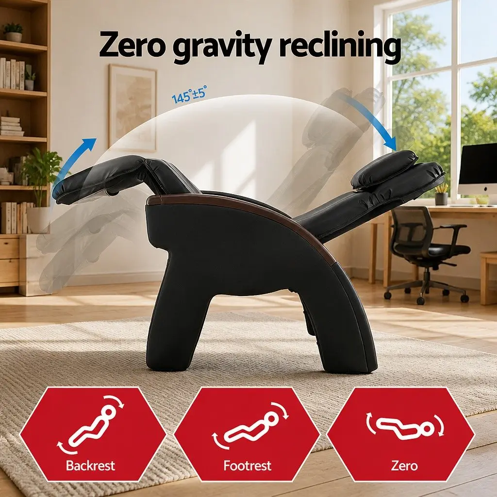 Electric Massage Chair Recliner Zero Gravity 12 Motors Black