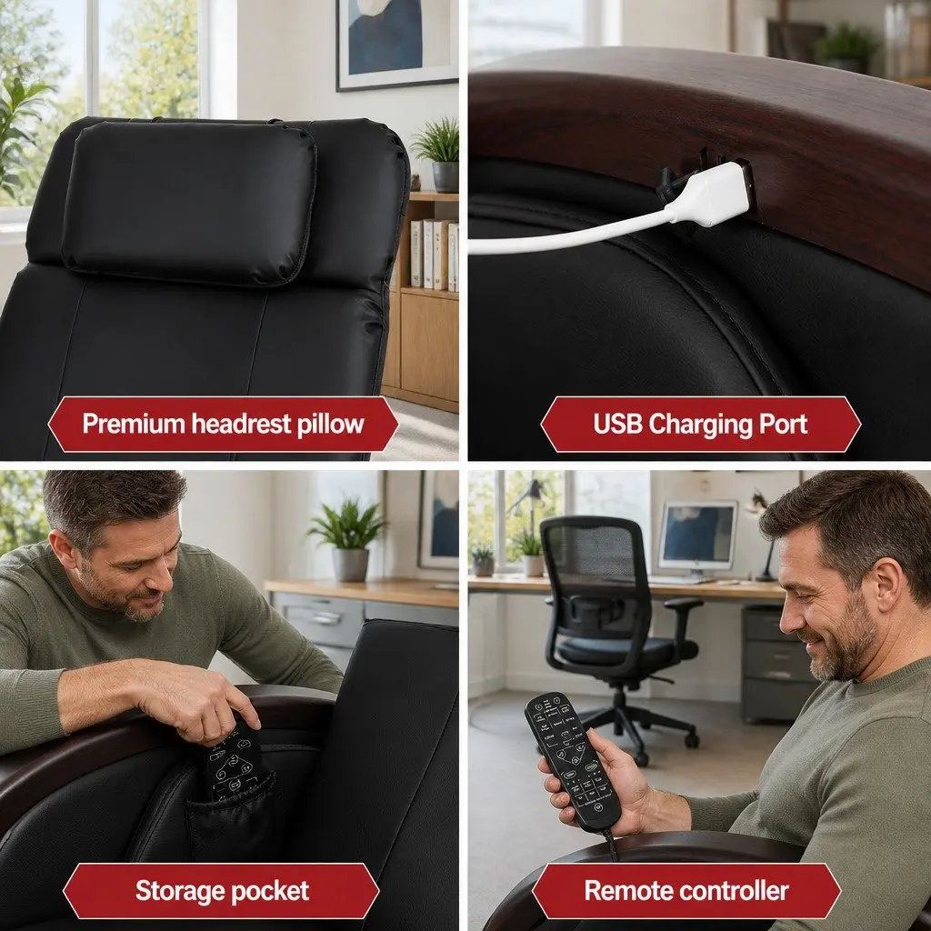 Electric Massage Chair Recliner Zero Gravity 12 Motors Black