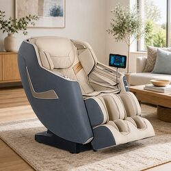 Massage Chair Electric Recliner 3D Grey Home Therapeutic Full Body Massager