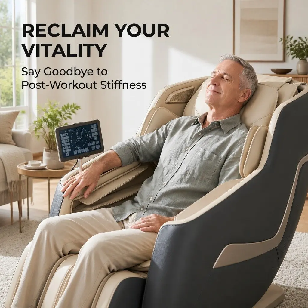 Massage Chair Electric Recliner 3D Grey Home Therapeutic Full Body Massager