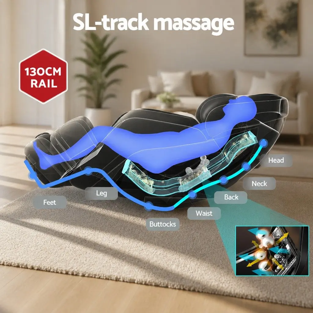 Massage Chair Electric Recliner 3D Grey Home Therapeutic Full Body Massager