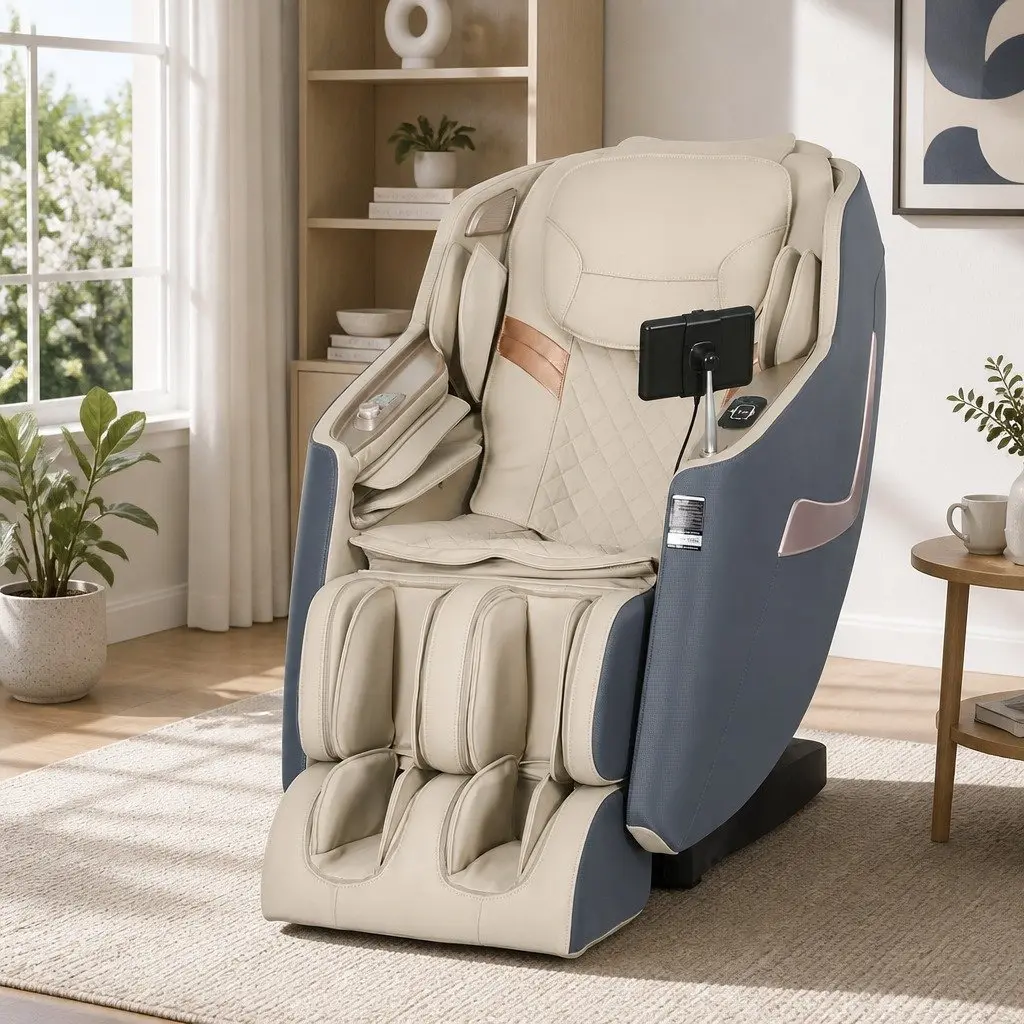 Massage Chair Electric Recliner 3D Grey Home Therapeutic Full Body Massager