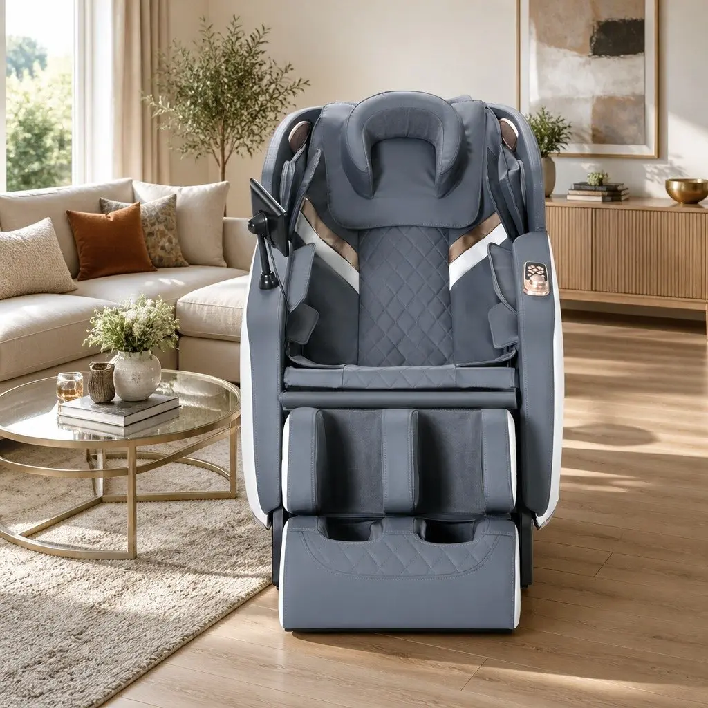 Electric Massage Chair Recliner Grey Full Body Zero Gravity Home Relaxation Seat