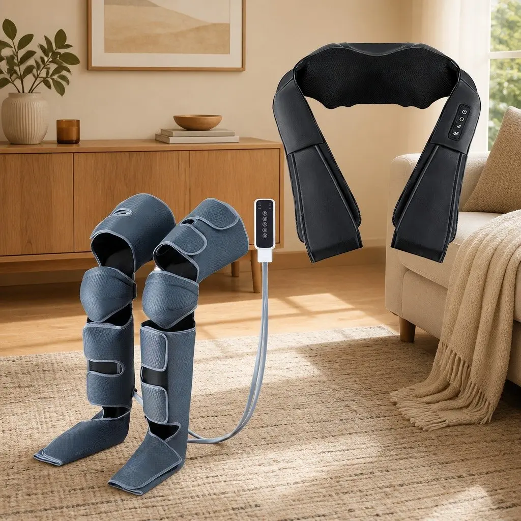 Electric Leg Foot Massager Air Wrap Shiatsu Neck Massager Heating Relaxation