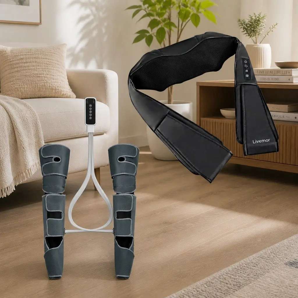 Electric Leg Foot Massager Air Wrap Shiatsu Neck Massager Heating Relaxation