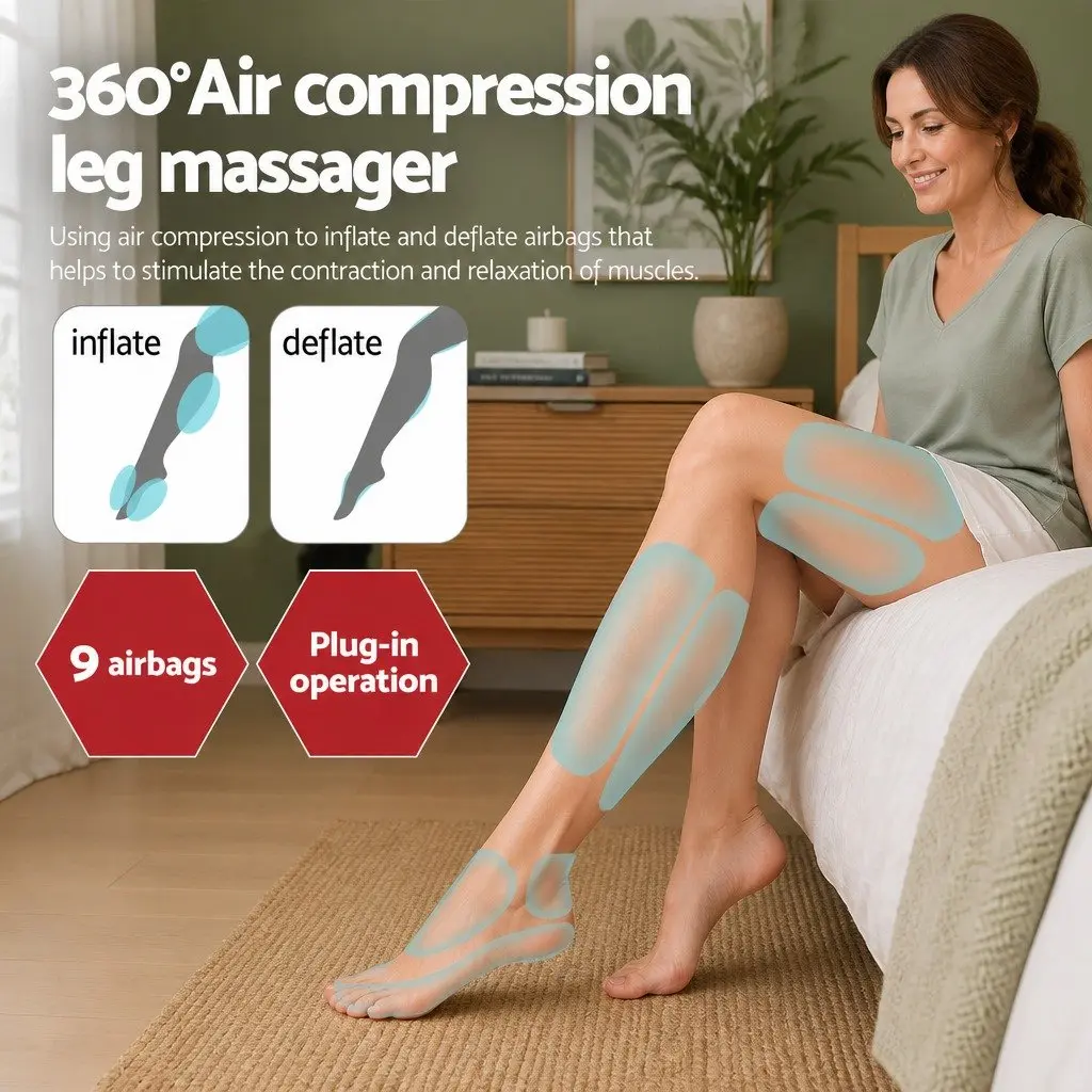 Electric Leg Foot Massager Air Wrap Shiatsu Neck Massager Heating Relaxation