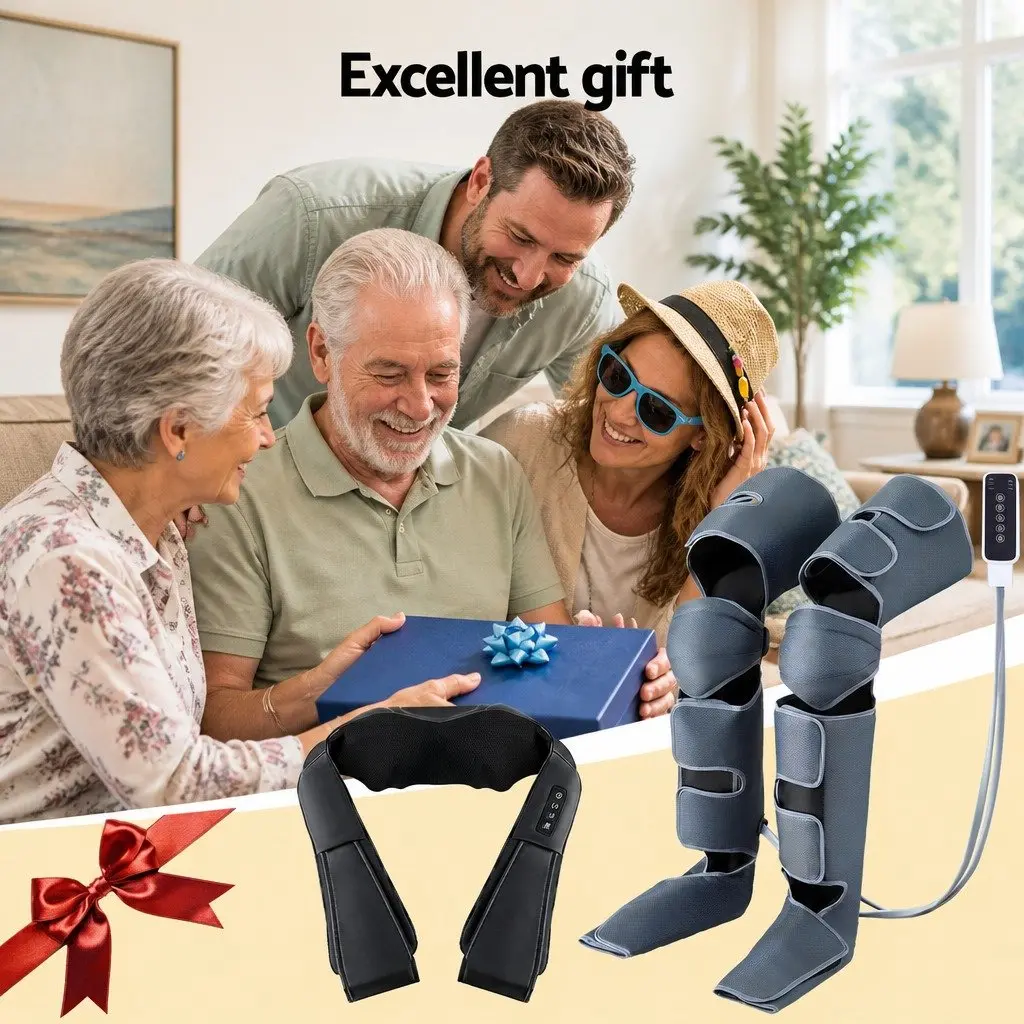 Electric Leg Foot Massager Air Wrap Shiatsu Neck Massager Heating Relaxation