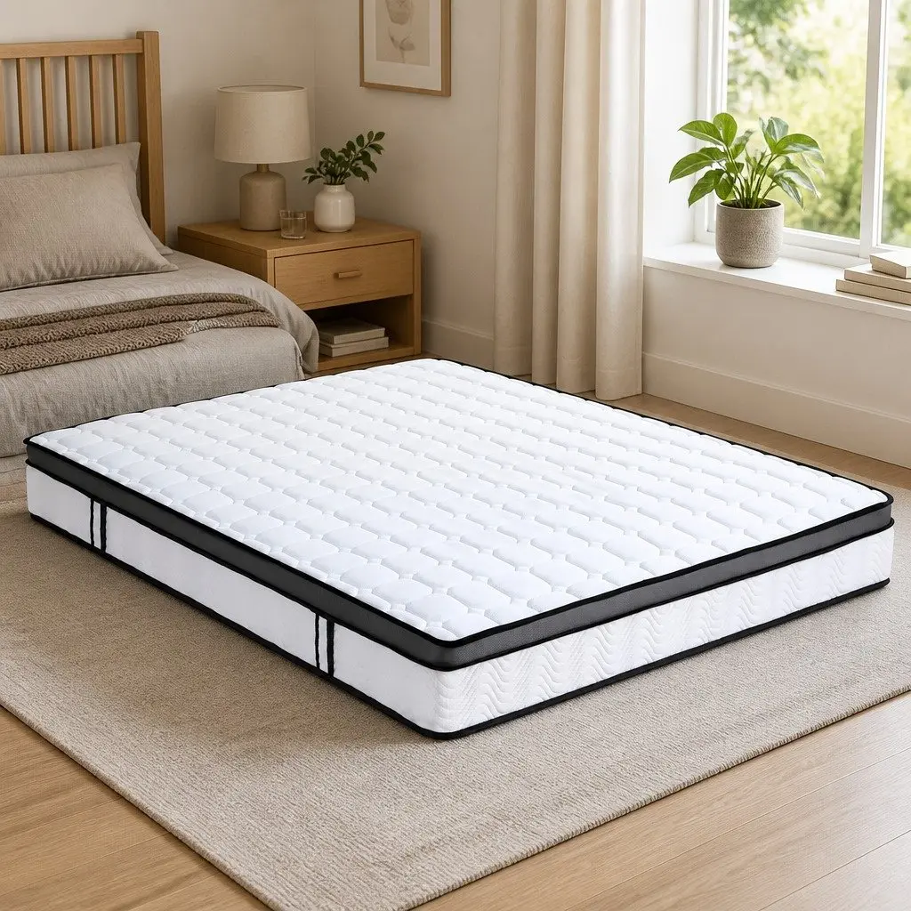 Queen Mattress 25cm Cool Gel Memory Foam Medium Firm Bonnell Spring Support Bed